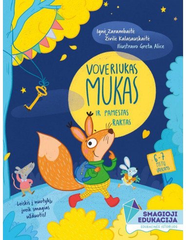 Skaitymo ir užduočių knyga Voveriukas Mukas ir pamestas raktas 6–7 metų vaikams