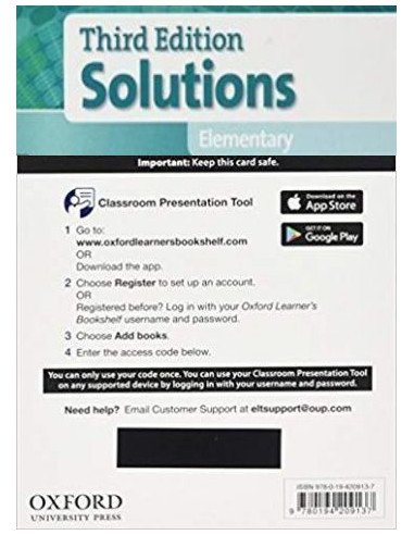 Solutions 3nd Edition Elementary Students Book Classroom Presentation Tool