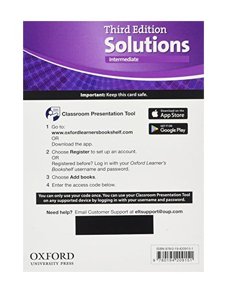 Solutions 3nd Edition Intermadiate Students Book Classroom Presentation Tool