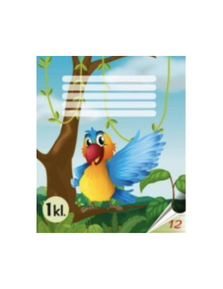 Sąsiuvinis TALSU langeliais 1 klasei 12 lapų