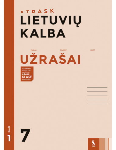LIETUVIŲ KALBA. Užrašai 7 klasei, 1 dalis (ATRASK)