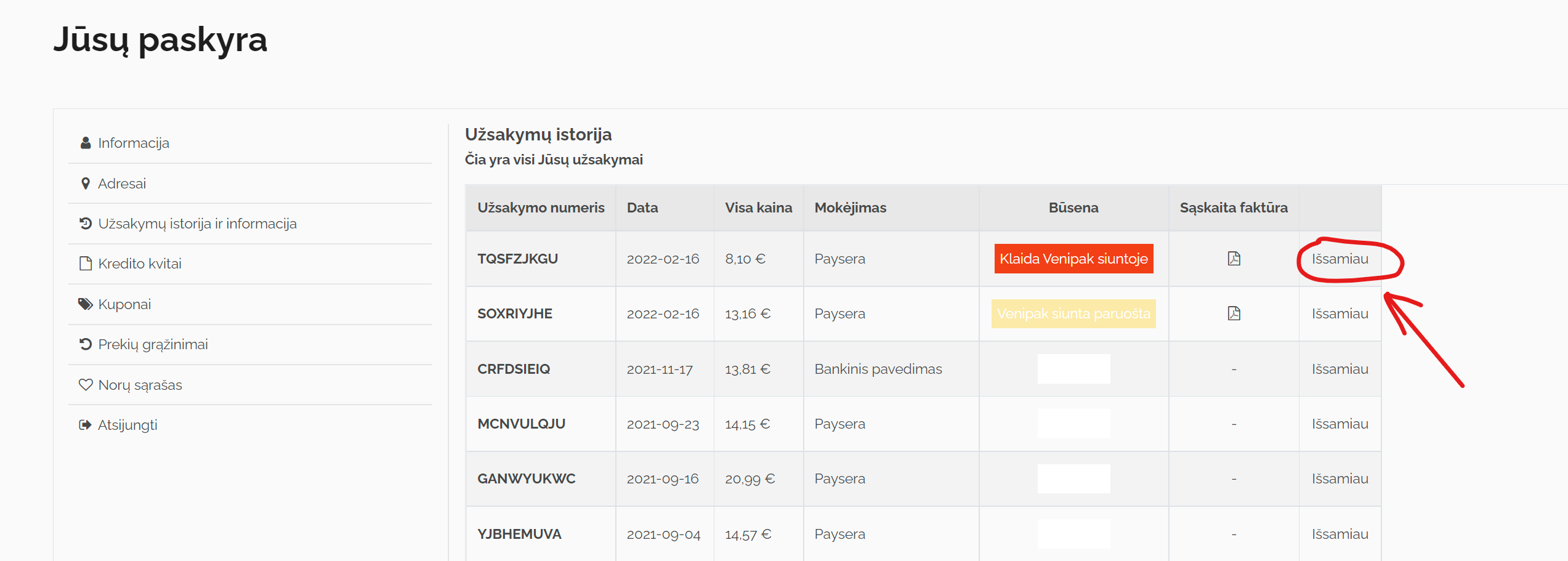 grąžinimas 2 žingsnis